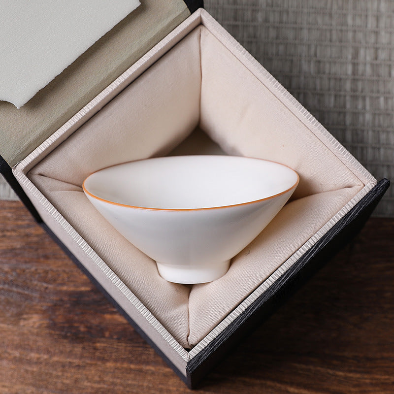 Bamboo-hat Type Cup Ceramic Tea Bowl