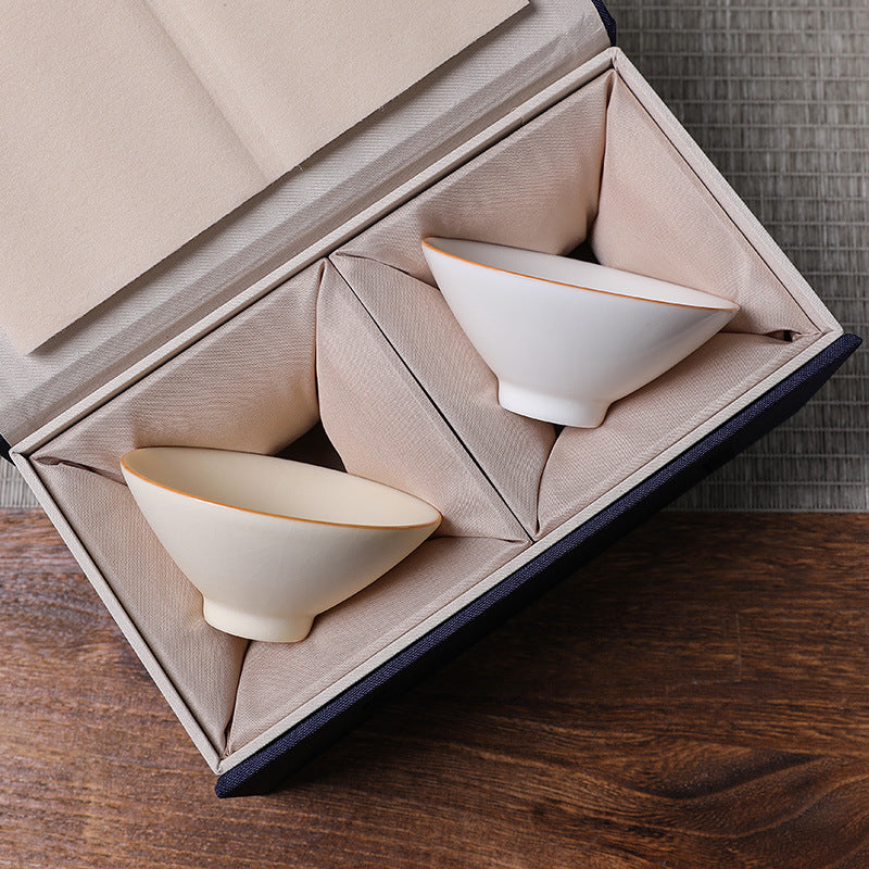 Bamboo-hat Type Cup Ceramic Tea Bowl