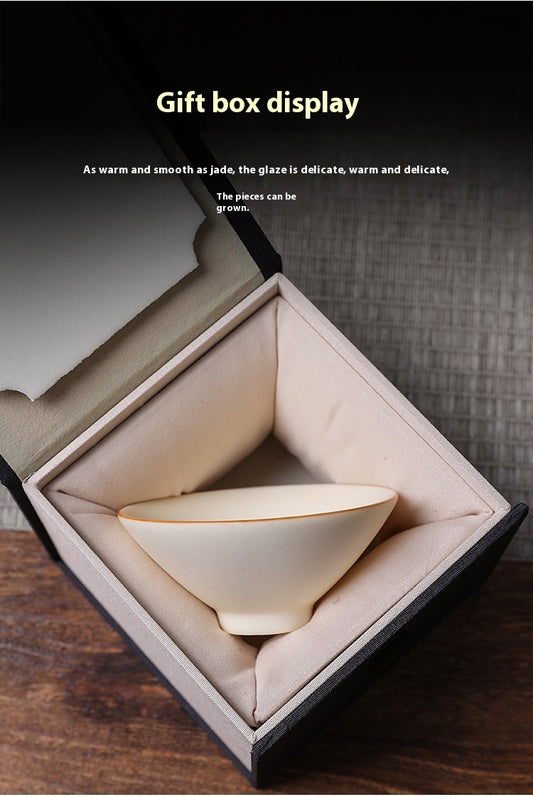 Bamboo-hat Type Cup Ceramic Tea Bowl