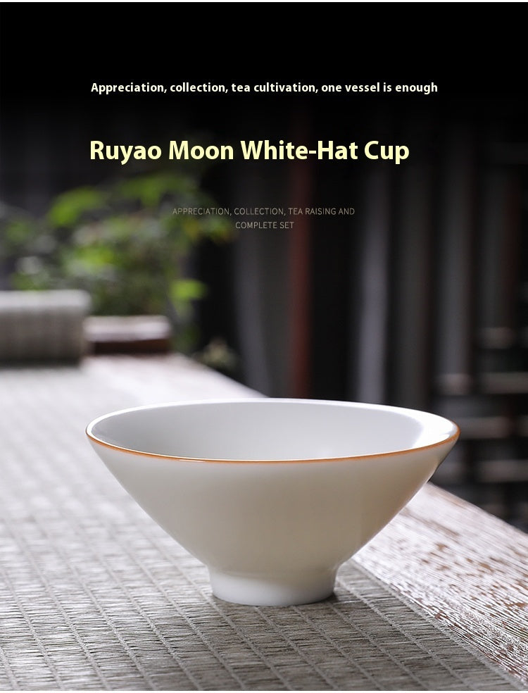 Bamboo-hat Type Cup Ceramic Tea Bowl