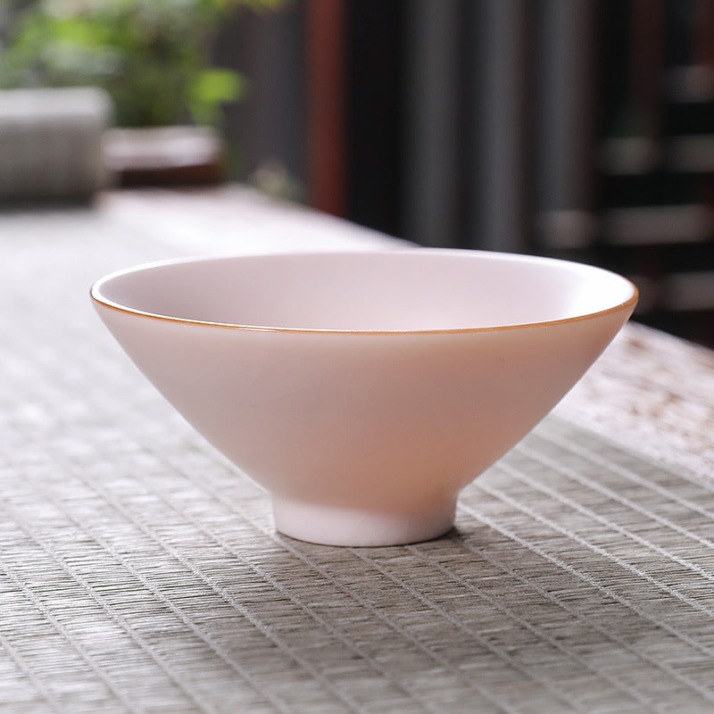 Bamboo-hat Type Cup Ceramic Tea Bowl