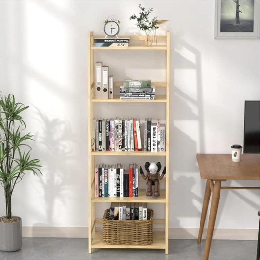 Bamboo Book Shelf Storage Organizer