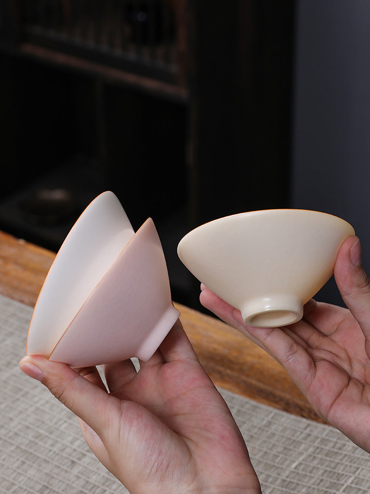 Bamboo-hat Type Cup Ceramic Tea Bowl