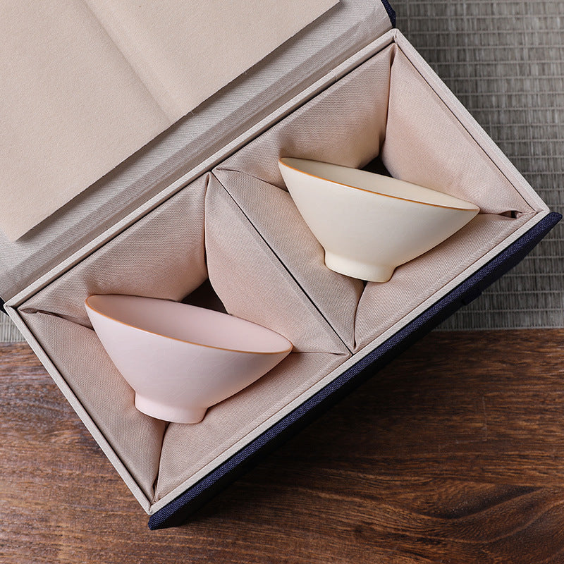 Bamboo-hat Type Cup Ceramic Tea Bowl