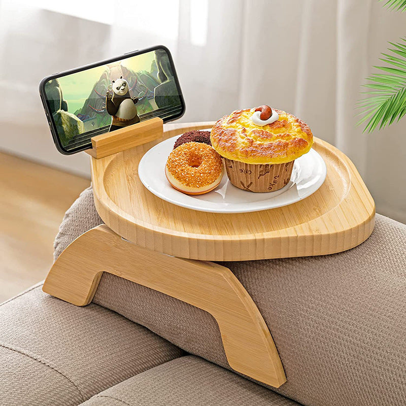 Portable Bamboo Sofa Tray Home Decor