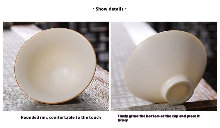 Bamboo-hat Type Cup Ceramic Tea Bowl
