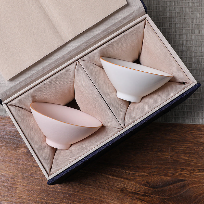 Bamboo-hat Type Cup Ceramic Tea Bowl