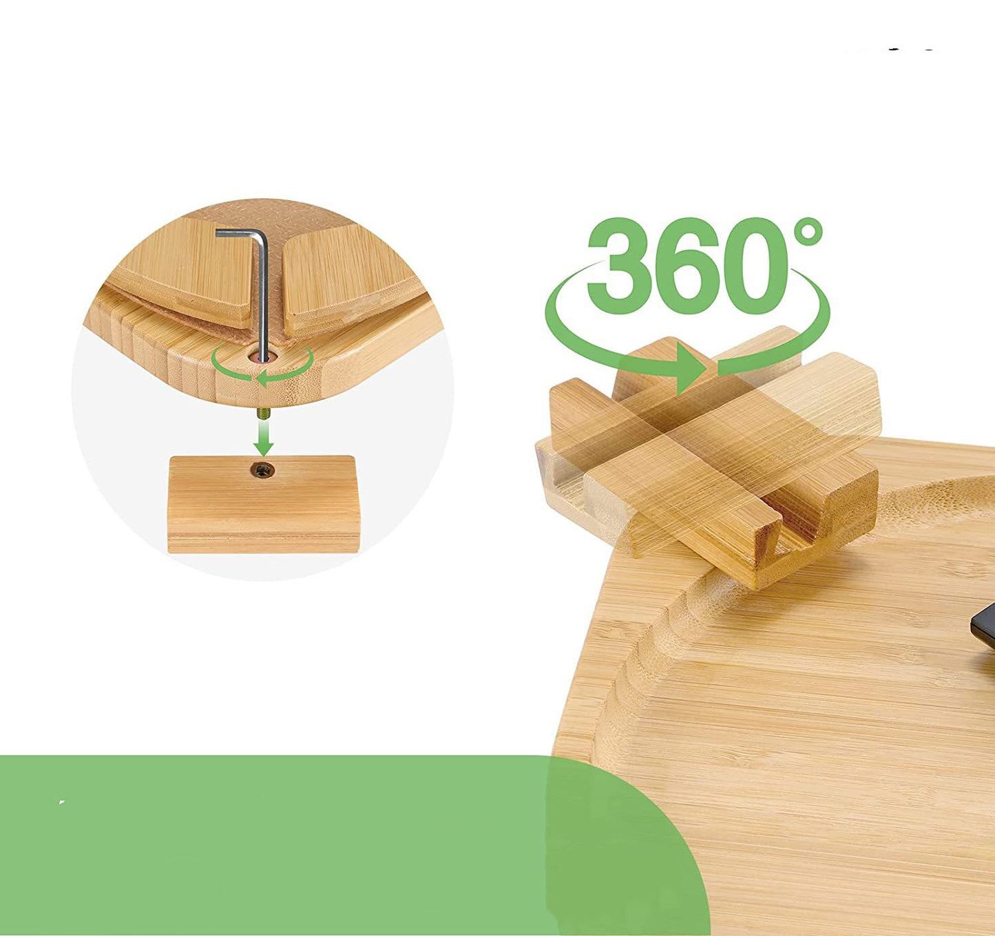 Portable Bamboo Sofa Tray Home Decor