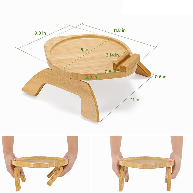 Portable Bamboo Sofa Tray Home Decor