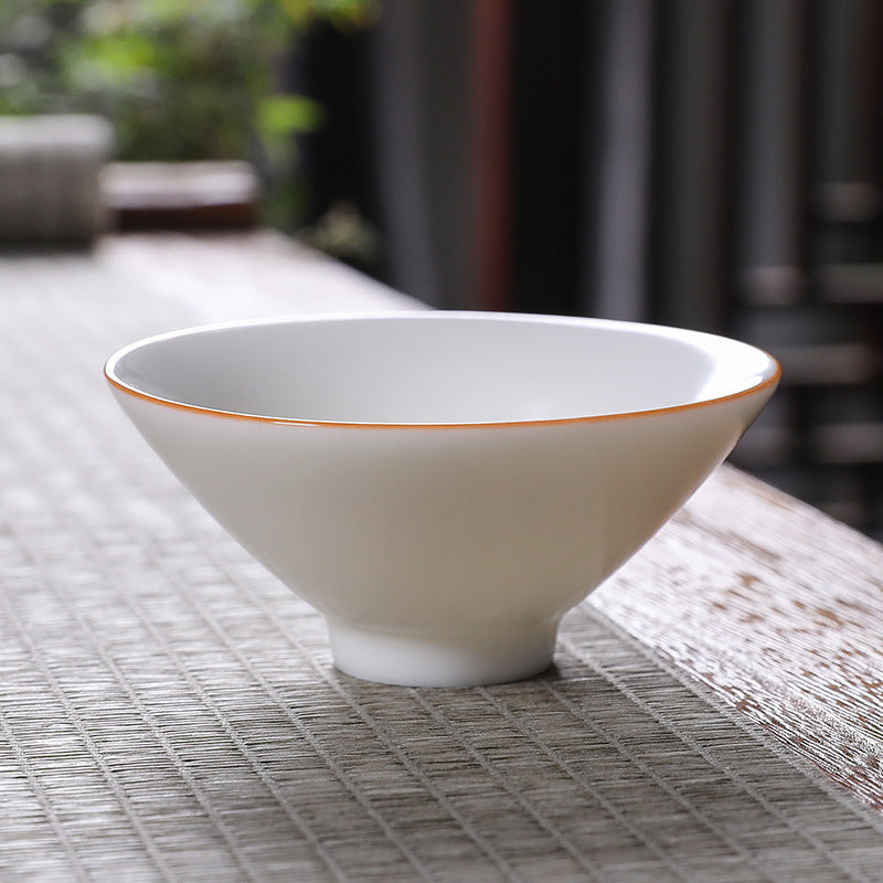 Bamboo-hat Type Cup Ceramic Tea Bowl