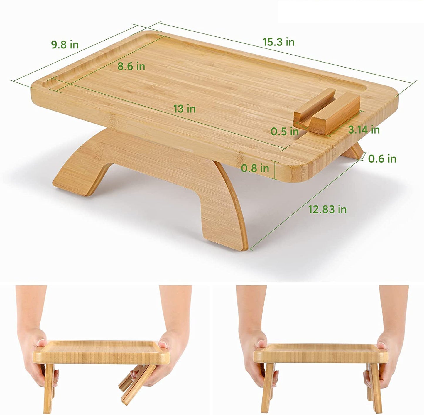 Portable Bamboo Sofa Tray Home Decor